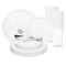 Clear Vintage Round Disposable Plastic Wedding Value Set (20 Settings)